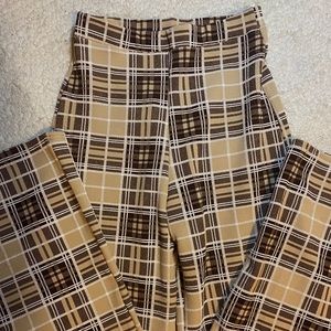 Plaid wide legged pant